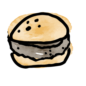 Blackbean Burger Illustration