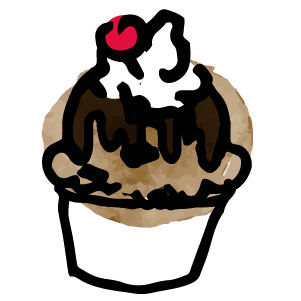 Brownie Sundae Illustration