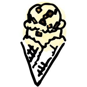 Cookie Dough Ice Cream Illustration