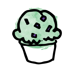 Mint Chocolate Chip Ice Cream Illustration